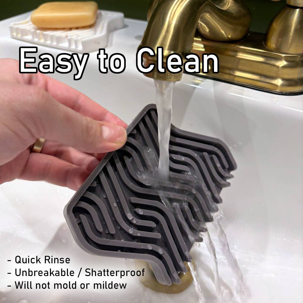 Premium Silicone Soap Tray- Soap Dish (Taupe/Pink/Blue)