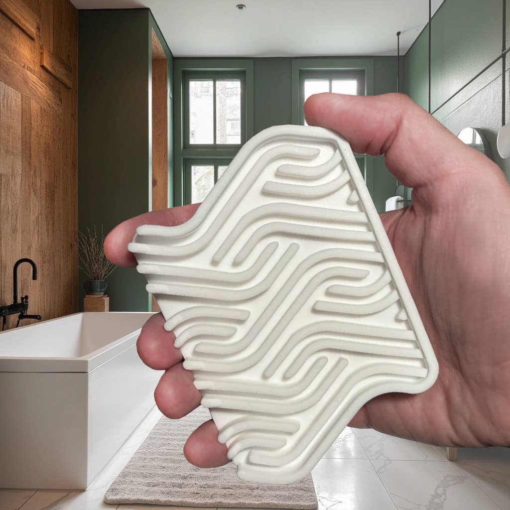 Premium Silicone Soap Tray- Soap Dish (Taupe/Pink/Blue)