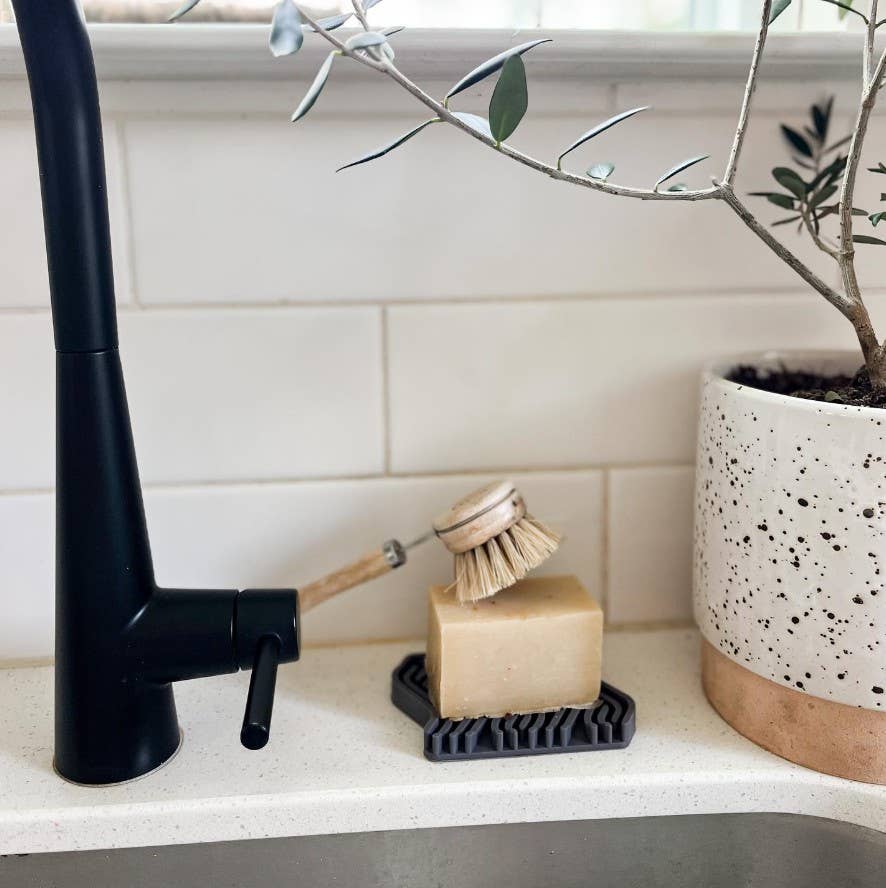 Premium Silicone Soap Tray- Soap Dish (Taupe/Pink/Blue)