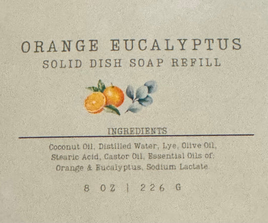 Solid Dish Soap REFILL - Orange Eucalyptus
